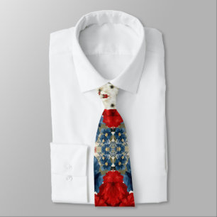Patriotisches Rot Blau Weiß Floral (2) Krawatte