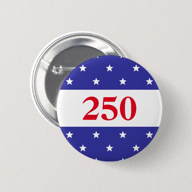 Patriotisches Rot Weiß & Blau 250 Button (Vorne & Hinten)