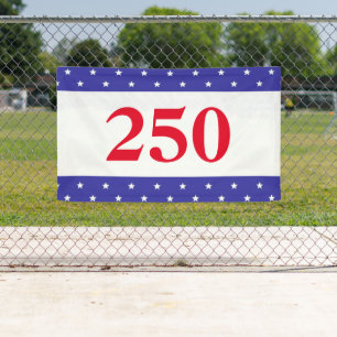 Patriotisches Rot Weiß & Blau 250 Button Banner
