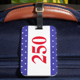 Patriotisches Rot Weiß & Blau 250 Button Gepäckanhänger