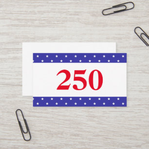 Patriotisches Rot Weiß & Blau 250 Visitenkarte