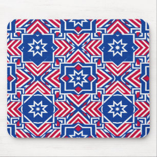 Patriotisches Rot-Weiß-Blau-Muster Mousepad