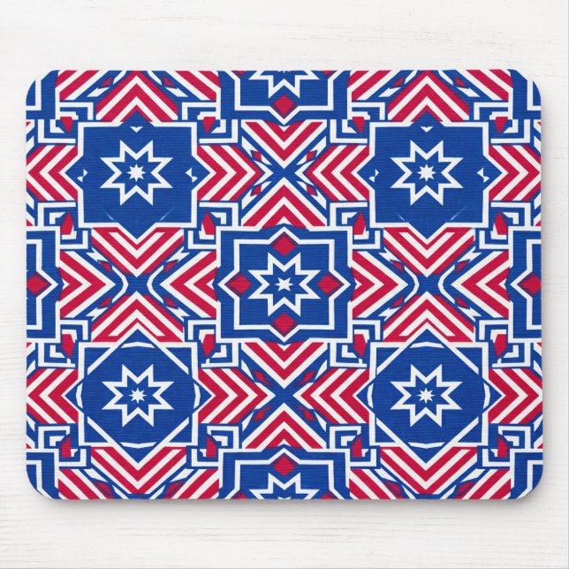 Patriotisches Rot-Weiß-Blau-Muster Mousepad (Vorne)