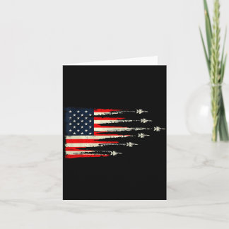Patriotisches Rot Weiß Blau USA-Flagge-Kampfjets 4 Karte