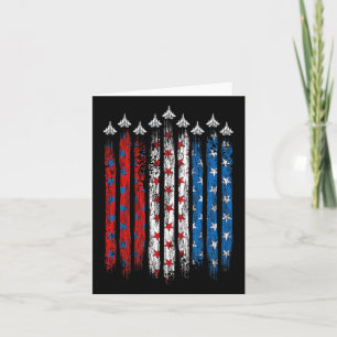 Patriotisches Rot Weiß Blau USA-Flagge-Kampfjets 4 Karte