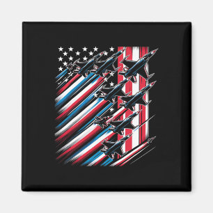 Patriotisches Rot Weiß Blau USA-Flagge-Kampfjets 4 Magnet