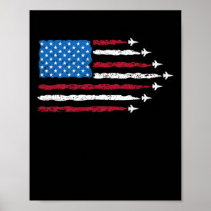 Patriotisches Rot Weiß Blau USA-Flagge-Kampfjets 4 Poster