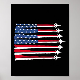 Patriotisches Rot Weiß Blau USA-Flagge-Kampfjets 4 Poster