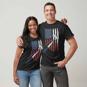 Patriotisches Rot Weiß Blau USA-Flagge-Kampfjets 4 T-Shirt