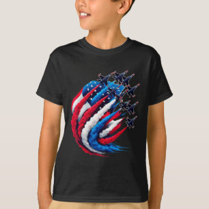 Patriotisches Rot Weiß Blau USA-Flagge-Kampfjets 4 T-Shirt