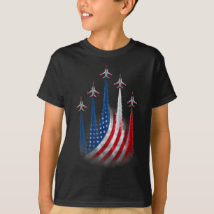 Patriotisches Rot Weiß Blau USA-Flagge-Kampfjets 4 T-Shirt