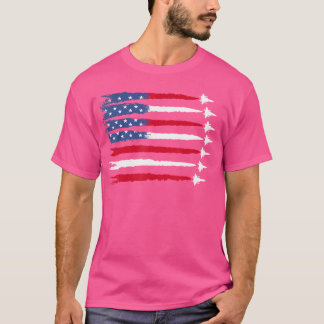 Patriotisches Rot Weiß Blau USA-Flagge-Kampfjets 4 T-Shirt