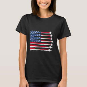 Patriotisches Rot Weiß Blau USA-Flagge-Kampfjets 4 T-Shirt