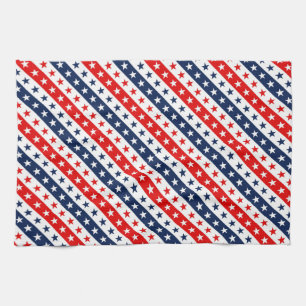 Patriotisches Rot, Weiß & Blau USA Sterne & Streif Geschirrtuch