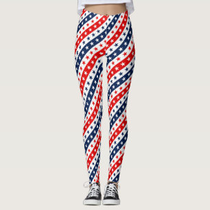 Patriotisches Rot, Weiß & Blau USA Sterne & Streif Leggings
