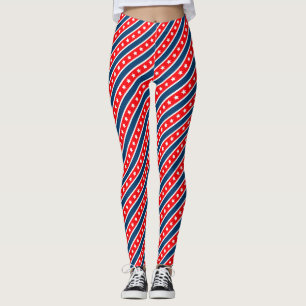 Patriotisches Rot, Weiß & Blau USA Sterne & Streif Leggings