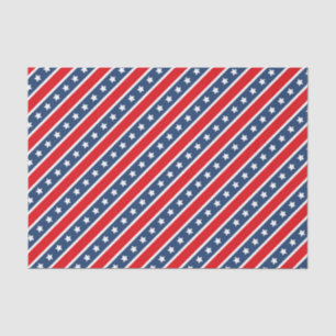 Patriotisches Rot, Weiß & Blau USA Sterne & Streif Seidenpapier