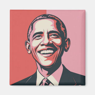 Patriotisches Rot, Weiß und Blau Barack Obama Magnet