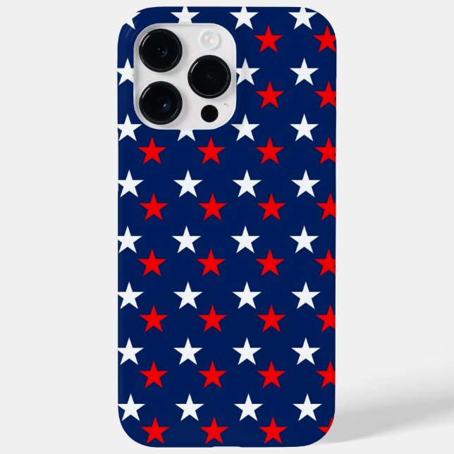 Patriotisches Rot-Weiß- und Blausterndesign Case-Mate iPhone Hülle (Rückseite)