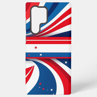 Patriotisches Rotes Blau und Weiße Waves mit Stern Samsung Galaxy Hülle