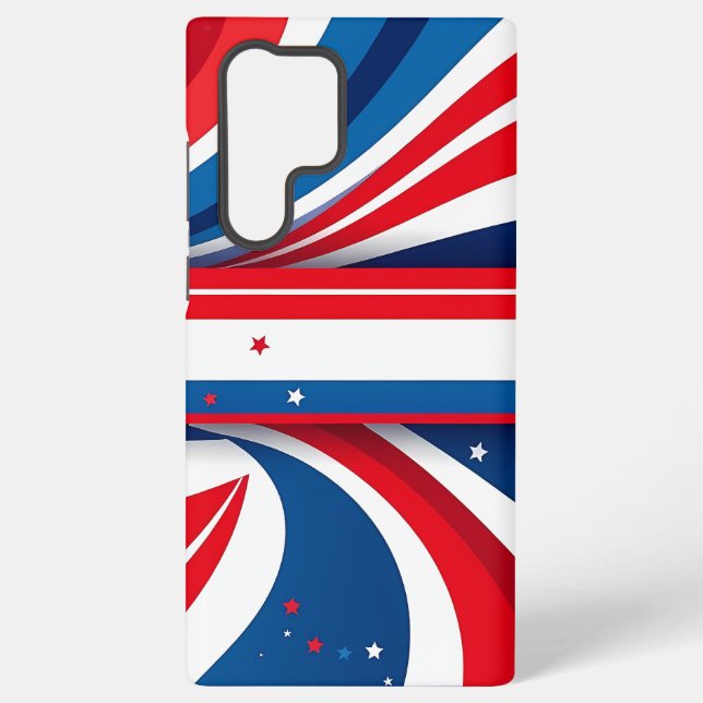 Patriotisches Rotes Blau und Weiße Waves mit Stern Samsung Galaxy Hülle (Rückseite)
