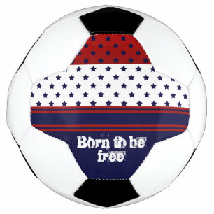 Patriotisches Rotes Weiß & Blau mit Sternendesign Fußball