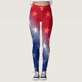 PATRIOTISCHES ROTES, WEISS, BLAU U. STERNE LEGGINGS