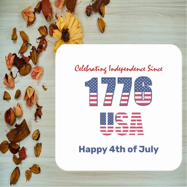 Patriotisches Rotes Weiß und Blau 4. Juli Rechteckiger Pappuntersetzer (Von Creator hochgeladen)