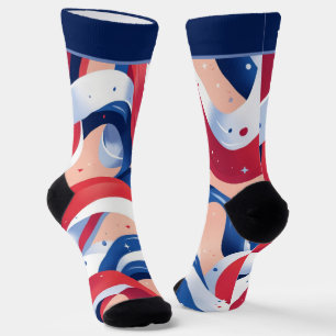 Patriotisches Rotes Weiß und Blau 4. Juli Socken