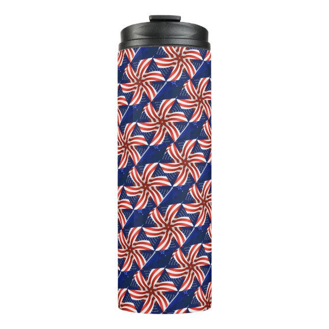 PATRIOTISCHES ROTES WEISSES BLAUES AMERIKANISCHES  THERMOSBECHER (Vorderseite)