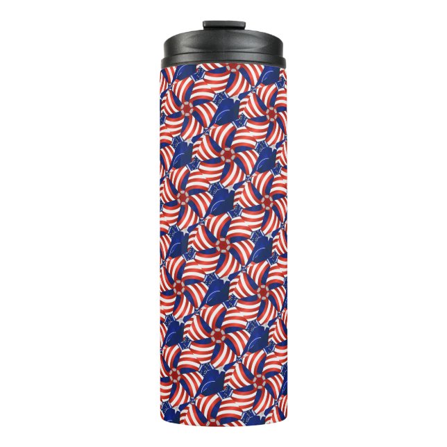 PATRIOTISCHES ROTES WEISSES BLAUES AMERIKANISCHES  THERMOSBECHER (Vorderseite)