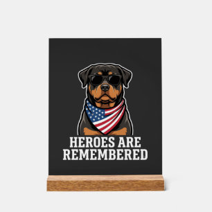 Patriotisches Rottweiler-Held-Hund-Vektor-Design Acrylschild