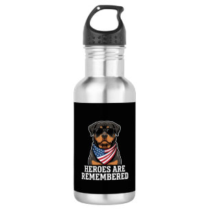 Patriotisches Rottweiler-Held-Hund-Vektor-Design Edelstahlflasche