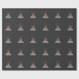 Patriotisches Rottweiler-Held-Hund-Vektor-Design Geschenkpapier