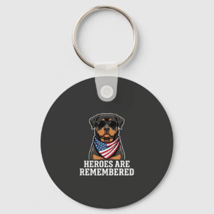 Patriotisches Rottweiler-Held-Hund-Vektor-Design Schlüsselanhänger