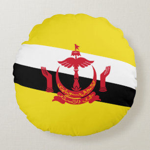 Patriotisches Rundkissen mit Brunei-Flagge Rundes Kissen