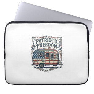 Patriotisches RV-Camper-Vektorgrafik-T-Shirt Laptopschutzhülle