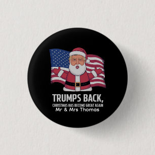 Patriotisches Santa-Trump-Weihnachtsdesign Amerika Button