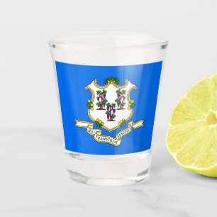 Patriotisches Schiebeglas mit Flagge von Connectic Schnapsglas