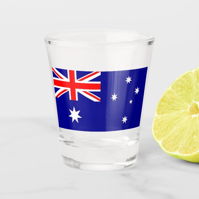 Patriotisches Schießglas mit australischer Flagge Schnapsglas (Vorderseite)