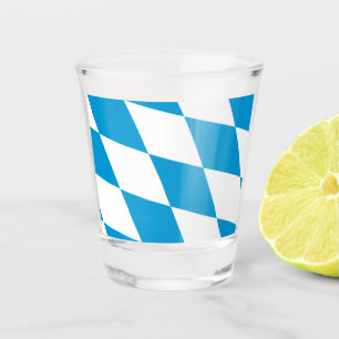 Patriotisches Schießglas mit bayerischer Flagge Schnapsglas