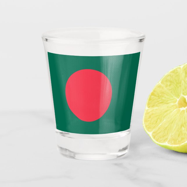 Patriotisches Schießglas mit der Flagge Bangladesc Schnapsglas (Vorderseite)