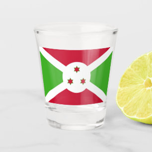 Patriotisches Schießglas mit der Flagge Burundis Schnapsglas