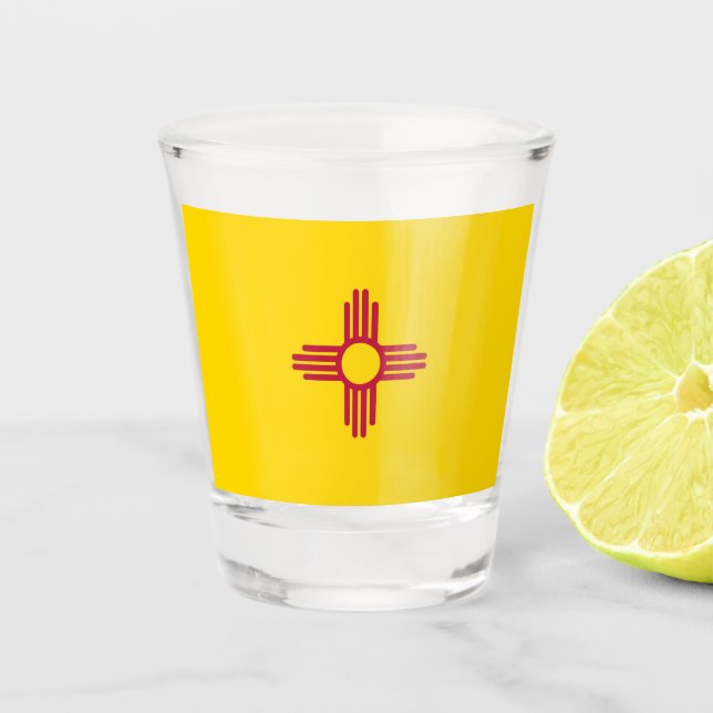 Patriotisches Schießglas mit der Flagge New Mexico Schnapsglas (Vorderseite)