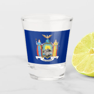 Patriotisches Schießglas mit der Flagge New Yorks Schnapsglas