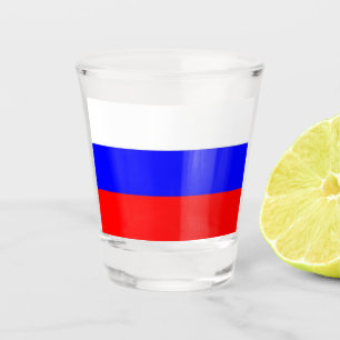 Patriotisches Schießglas mit der Flagge Russlands Schnapsglas