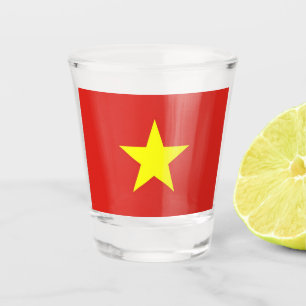 Patriotisches Schießglas mit der Flagge Vietnams Schnapsglas