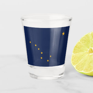 Patriotisches Schießglas mit der Flagge von Alaska Schnapsglas