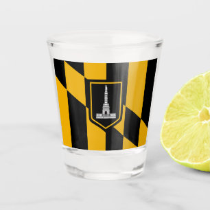 Patriotisches Schießglas mit der Flagge von Baltim Schnapsglas