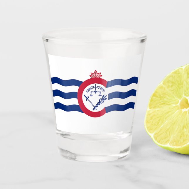 Patriotisches Schießglas mit der Flagge von Cincin Schnapsglas (Vorderseite)